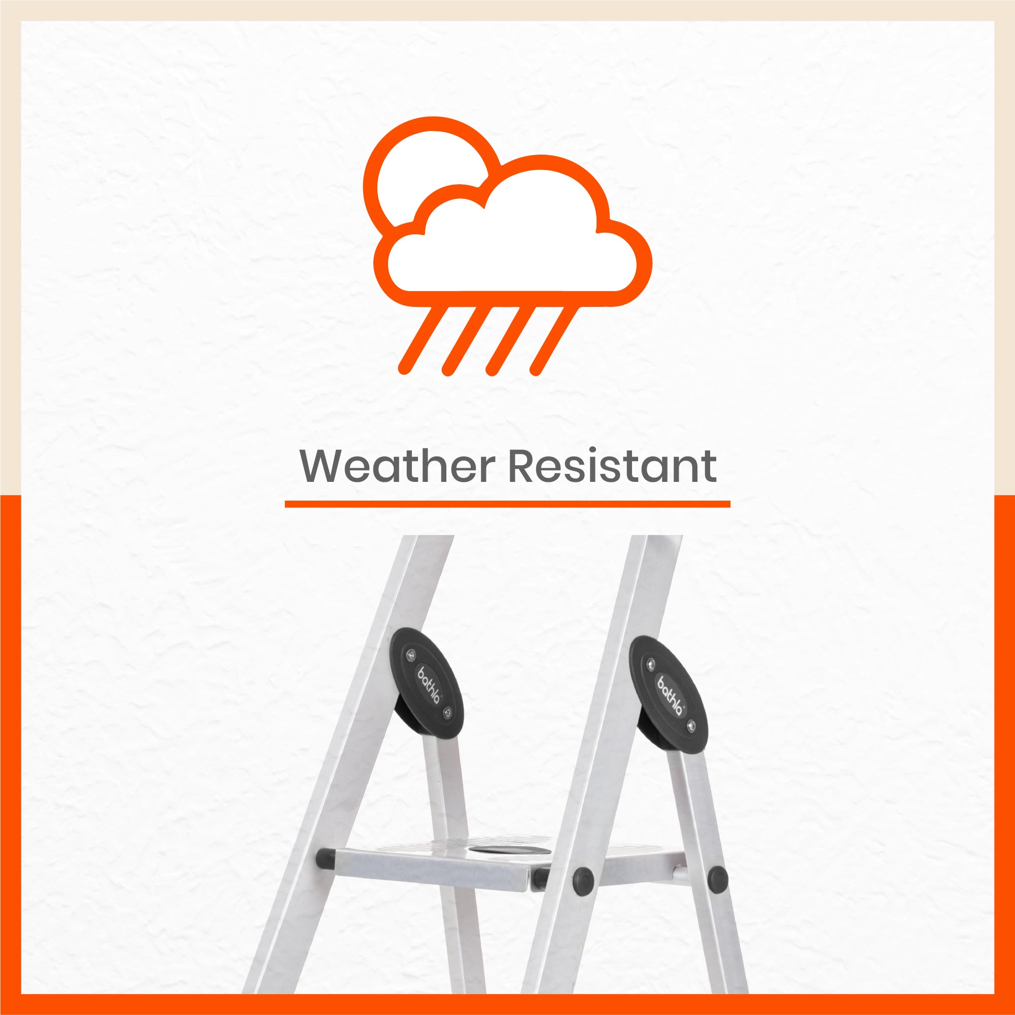 Bathla Prime 4 - Step Aluminium Ladder for Home with Multi Utility Support Handle - Black