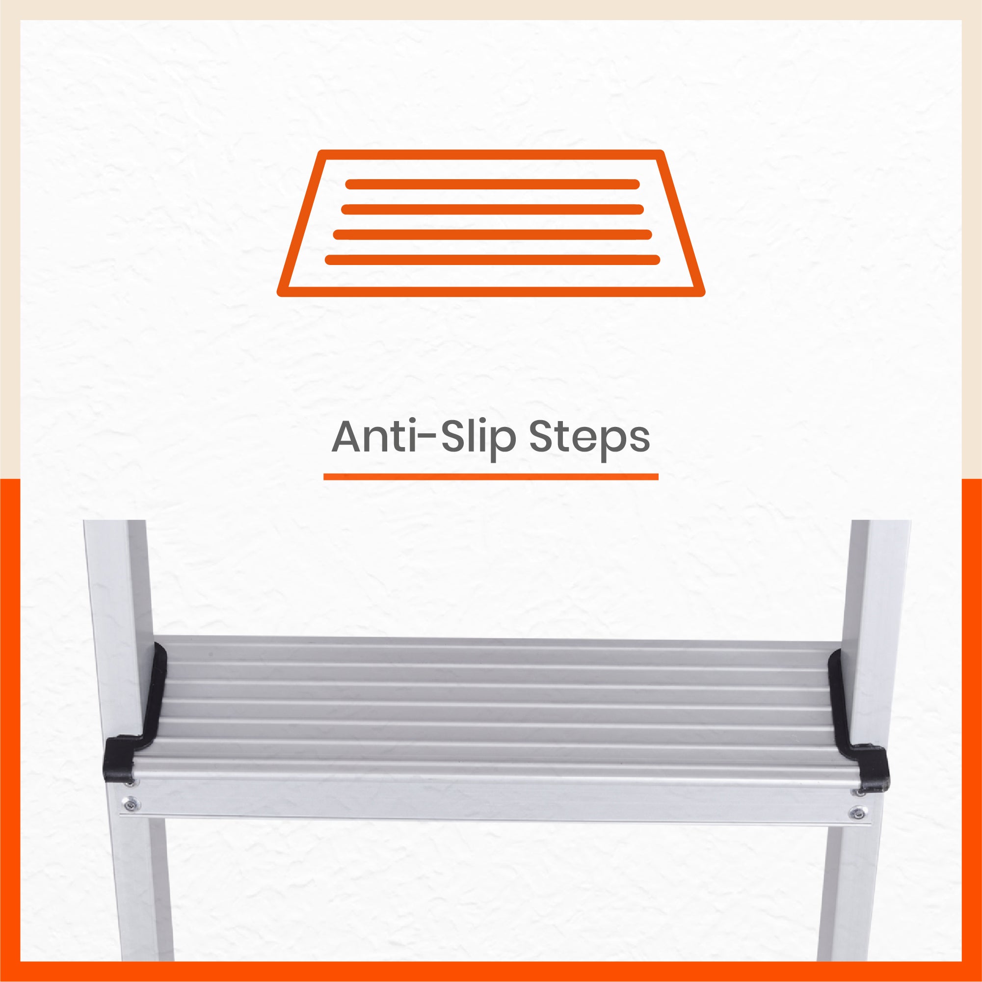 Bathla Prime 3 - Step Aluminium Ladder for Home with Multi Utility Support Handle - Black