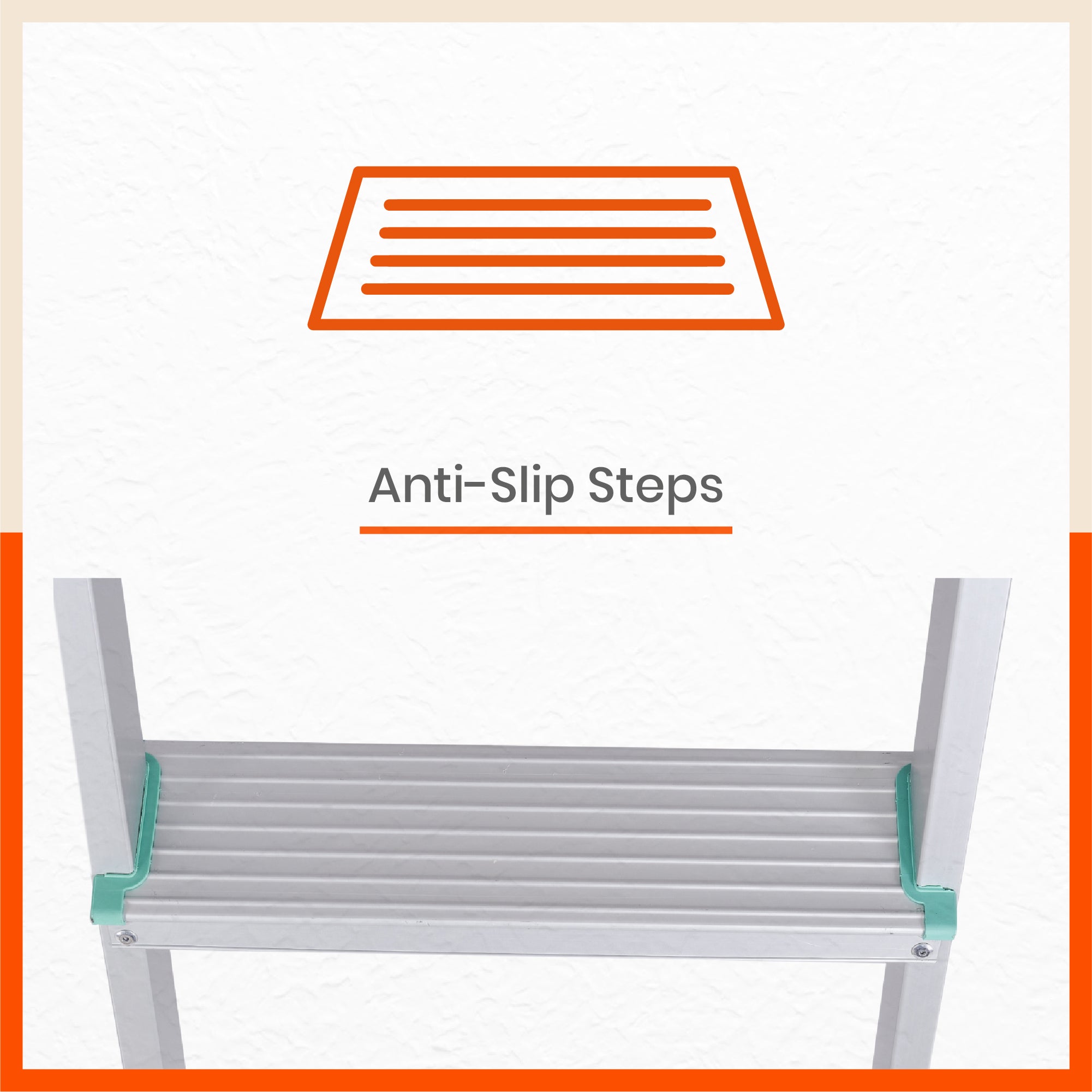 Bathla Prime 3 - Step Aluminium Ladder for Home with Multi Utility Support Handle - Teal