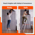 Bathla Advance 3-Step Foldable Aluminium Ladder For Home (Orange)