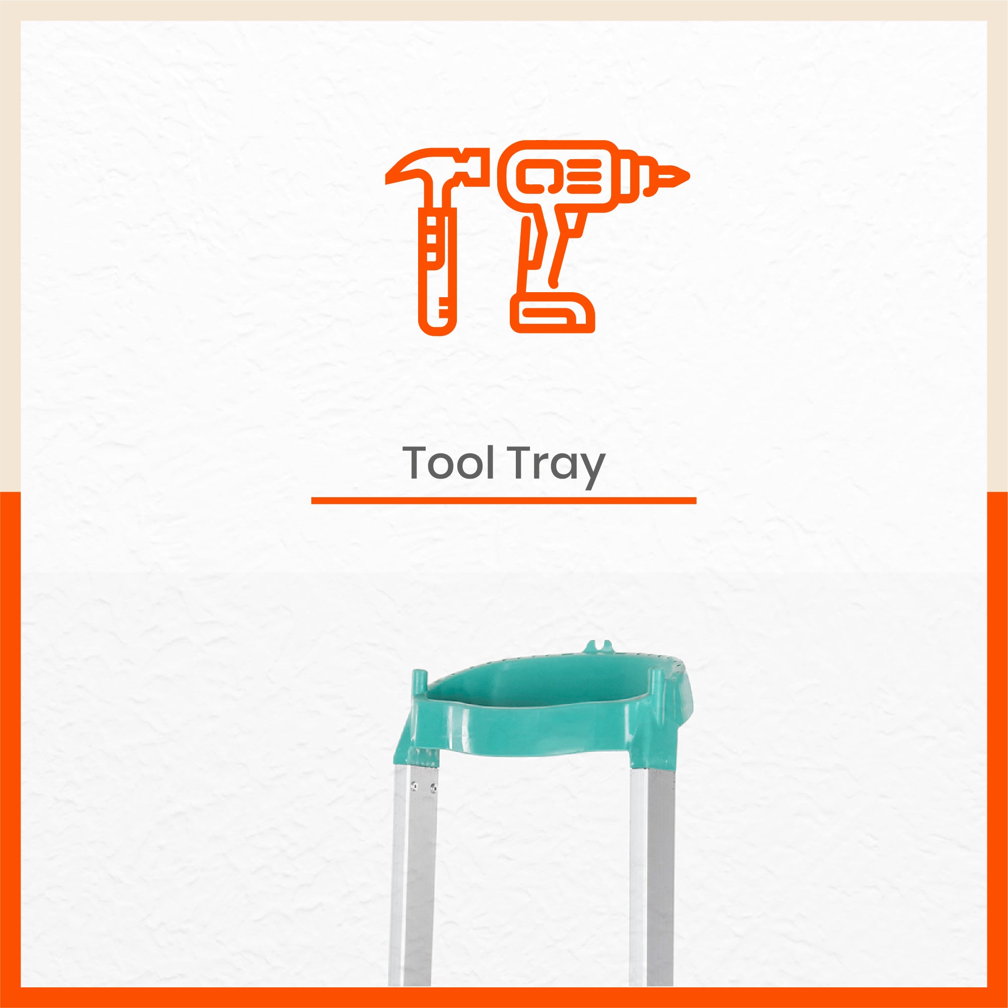 Bathla Elevate 3-Step Foldable Aluminium Ladder For Home with Tool Tray (Teal)