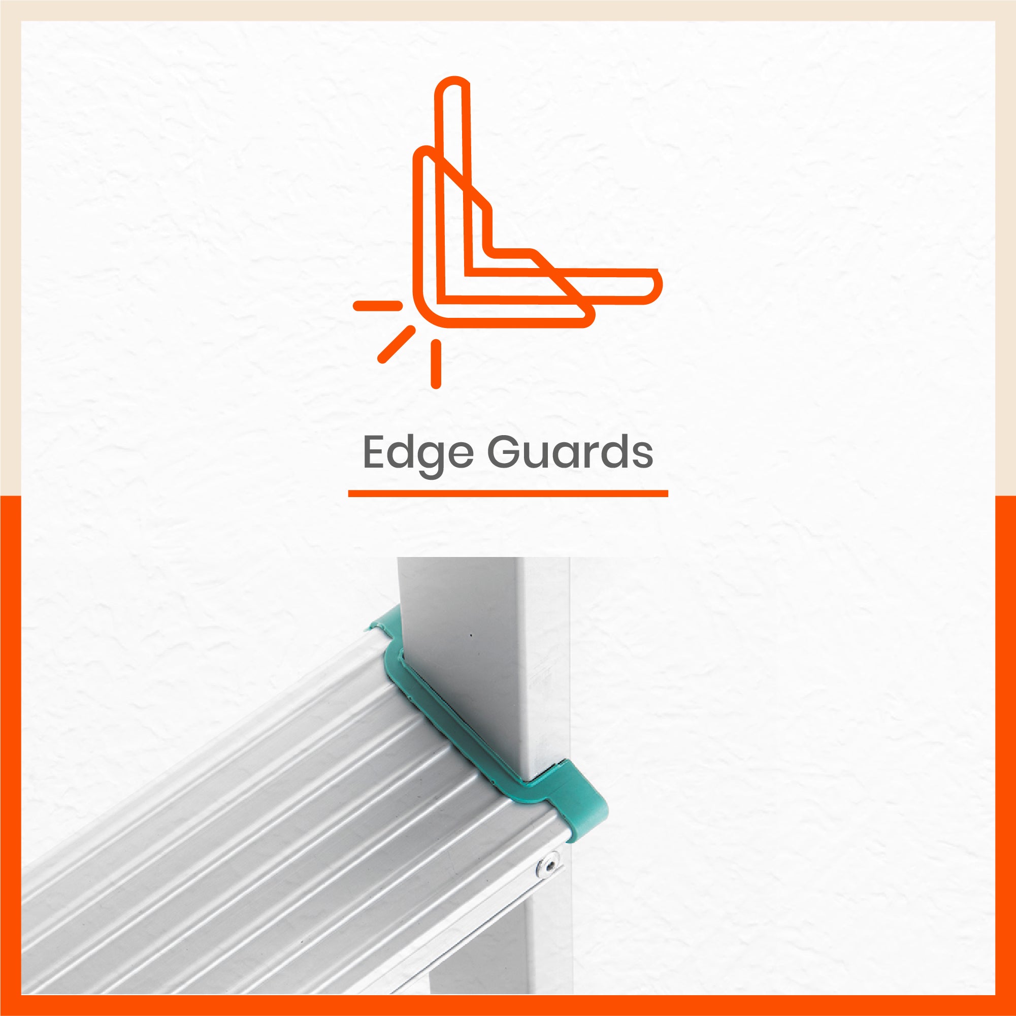Bathla Elevate 5-Step Foldable Aluminium Ladder For Home with Tool Tray (Teal)