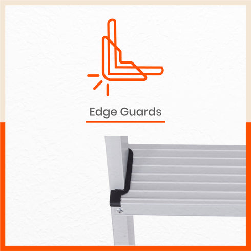 Bathla Prime 3 - Step Aluminium Ladder for Home with Multi Utility Support Handle - Black