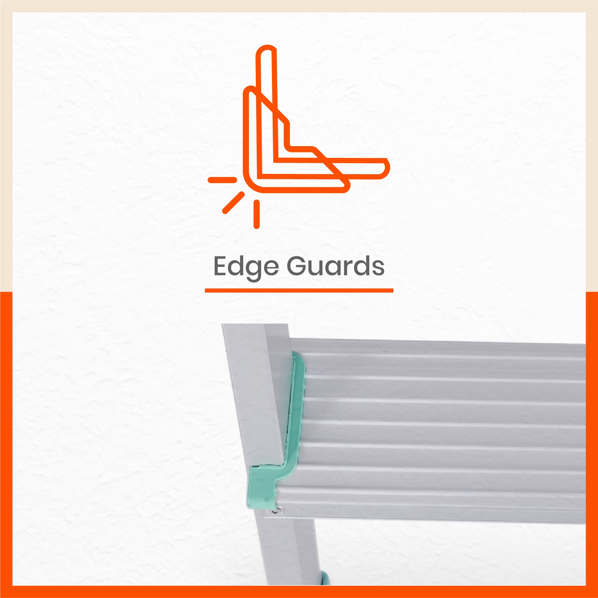 Bathla Prime 3 - Step Aluminium Ladder for Home with Multi Utility Support Handle - Teal