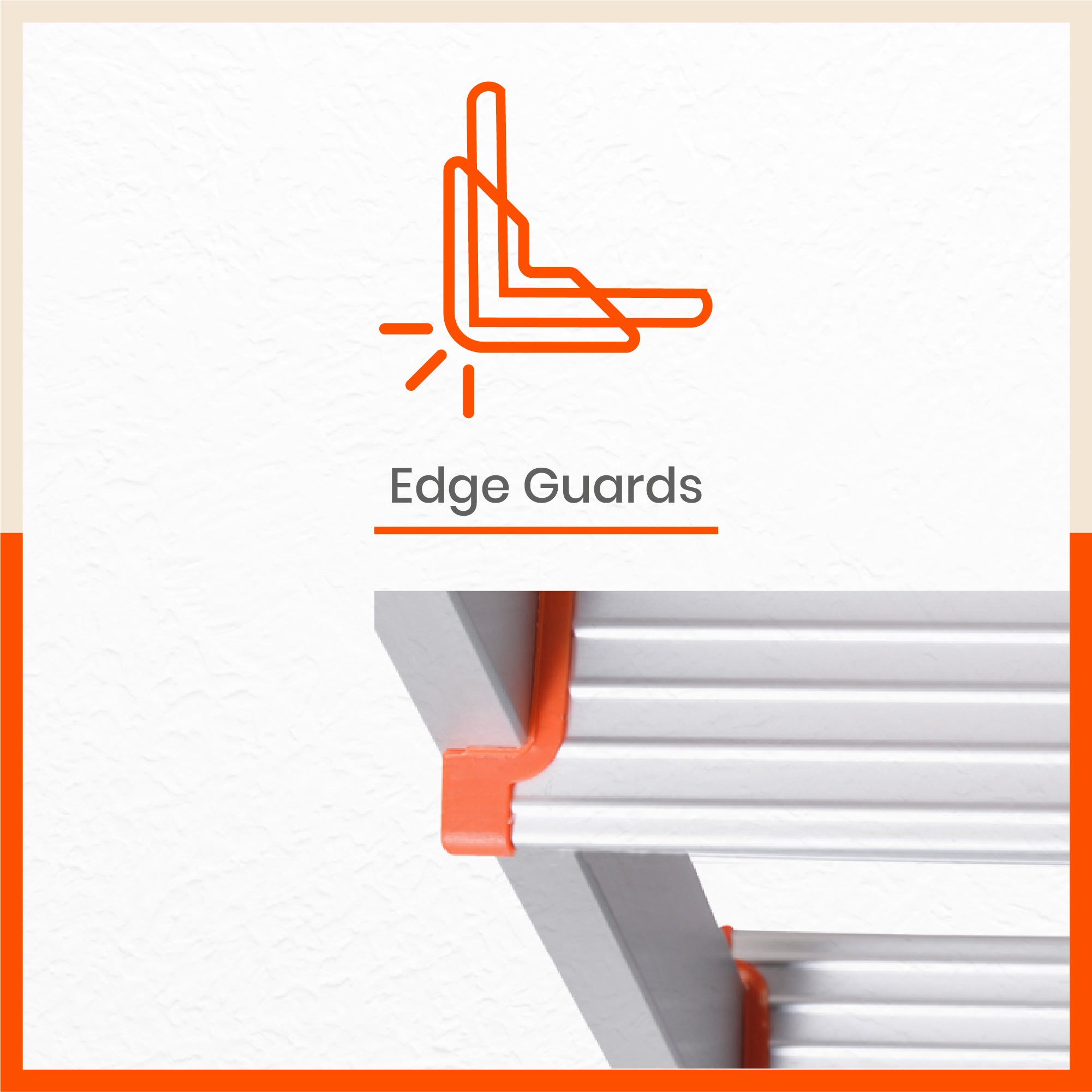 Bathla Prime 4 - Step Aluminium Ladder for Home with Multi Utility Support Handle - Orange