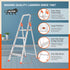 Bathla Advance 4-Step Foldable Aluminium Ladder For Home (Orange)