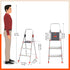 Bathla Advance Pro 3-Step Foldable Aluminium Ladder for Home | Heavy Duty & Anti-Slip Steps | 7 Year Manufacturer Warranty