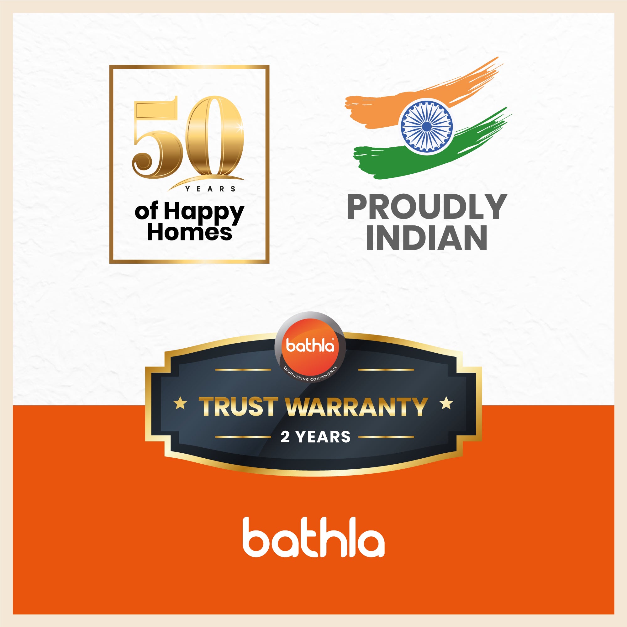 Bathla Ascend Steel 5 Step Heavy Duty Ladder for Home | Wide Anti-Slip Steps | 120 kg Load Capacity | 5 Year Manufacturer Warranty | Safety Hand Grip & Secured Joints (Orange & Black)