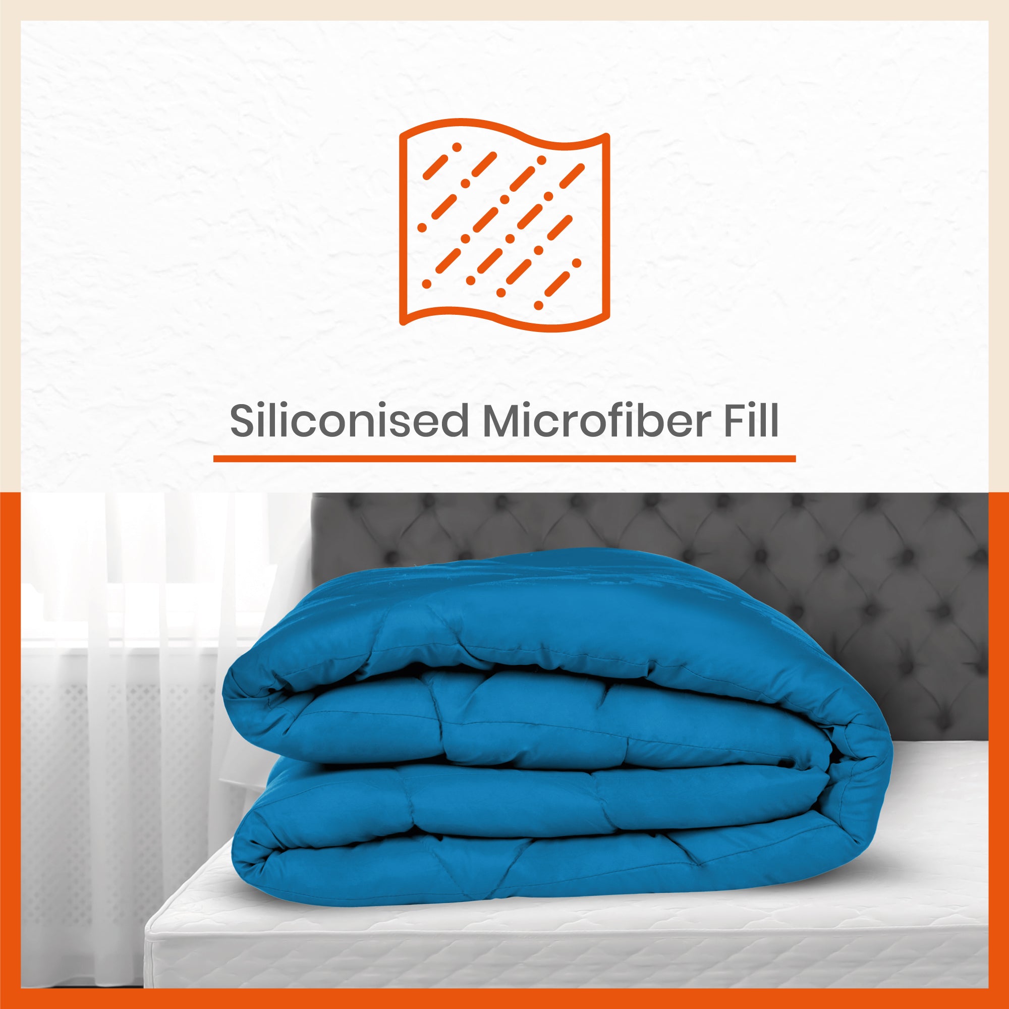 ELVA Reversible Microfiber Comforter / Blanket / Quilt / Duvet For Home | Single – Beige & Blue - 200 GSM