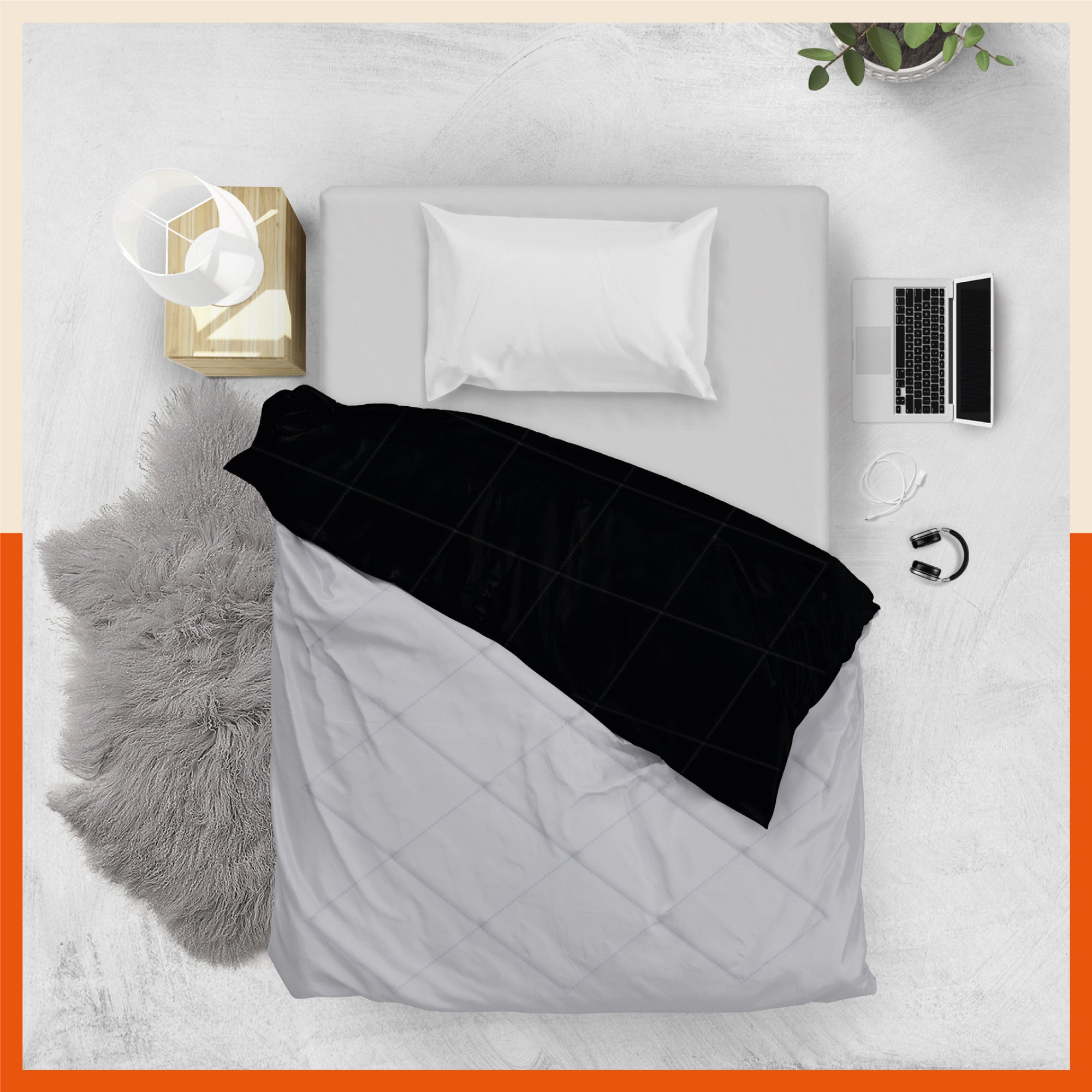 ELVA Reversible Microfiber Comforter / Blanket / Quilt / Duvet For Home | Single – Black & Grey - 200 GSM