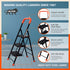 Bathla Ascend 3 Step Heavy Duty Steel Ladder for Home - Orange & Black