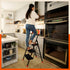 Bathla Ascend 4 Step Heavy Duty Steel Ladder for Home - Orange & Black
