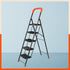 Bathla Ascend 5 Step Heavy Duty Steel Ladder for Home - Orange & Black
