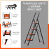 Bathla Boost Rhino 4 - Step Foldable Steel Ladder For Home (Black + Orange)
