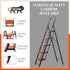 Bathla Boost Rhino 5 - Step Foldable Steel Ladder For Home (Black + Orange)