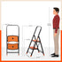 Bathla Boost Rhino 2 - Step Foldable Steel Ladder For Home (Black + Orange)