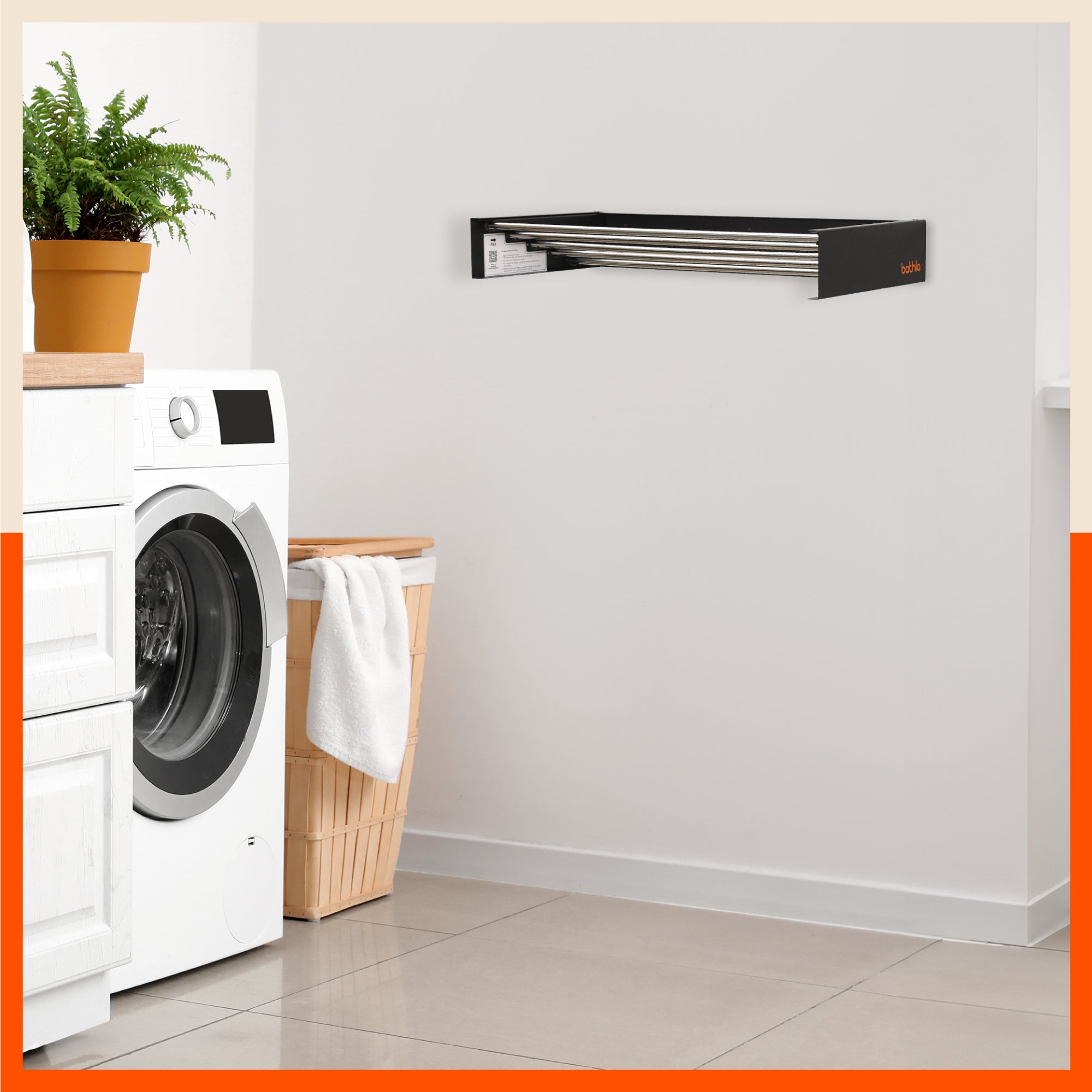 Bathla Mobidry Eze Wall Mounted Clothes Drying Rack | Black