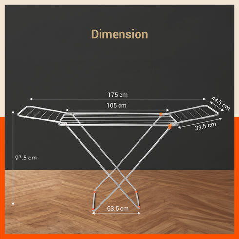 Bathla Mobidry Aero Steel Foldable Clothes Drying Stand | Heavy Duty, Lightweight | 1 Year Warranty