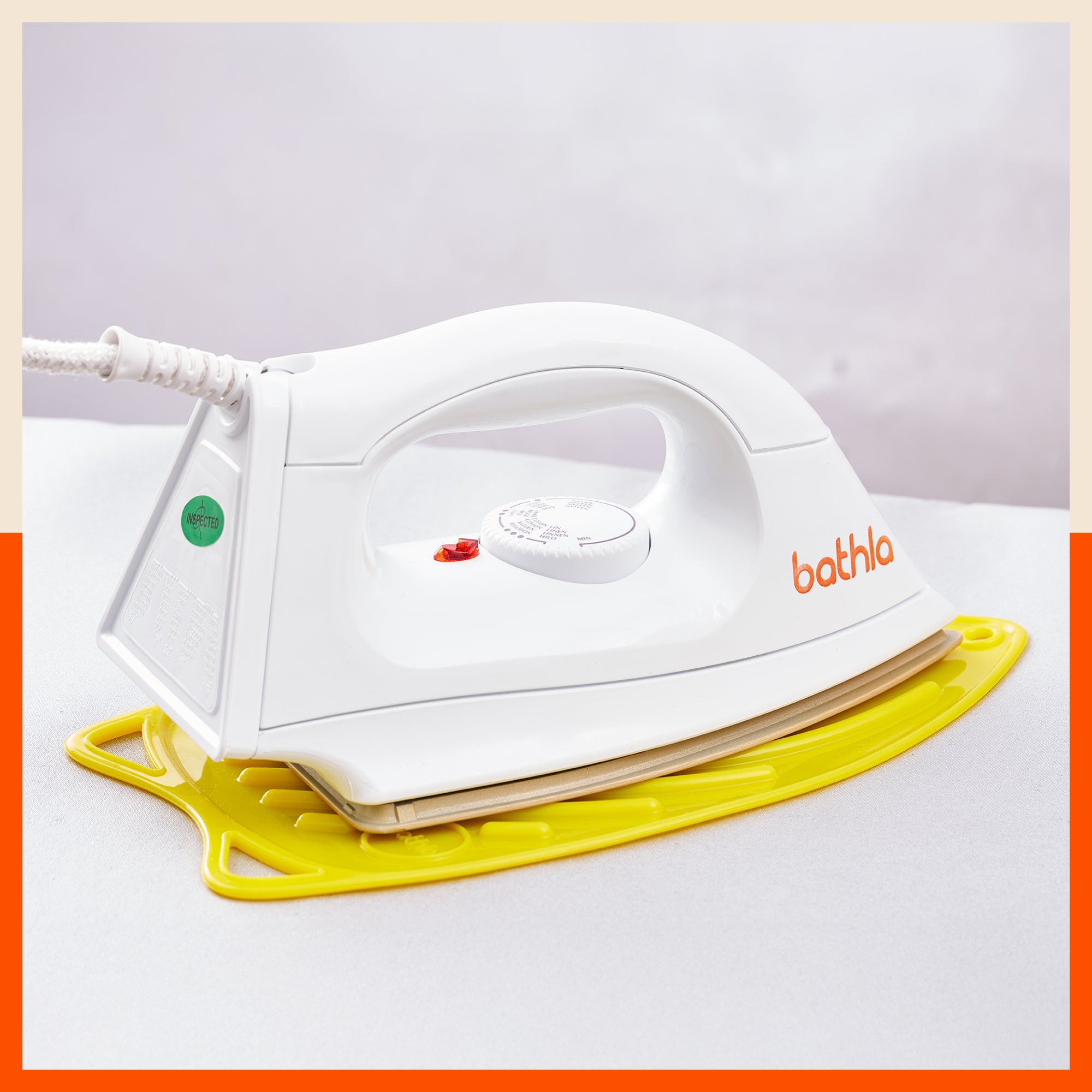 Bathla X-Pres SafeRest Silicone Iron Mat for Hot Iron Rest | Heat-Resistant, Anti-Slip | Washable | Protects Ironing Board from Heat Damage & Keeps Iron Secure - Yellow