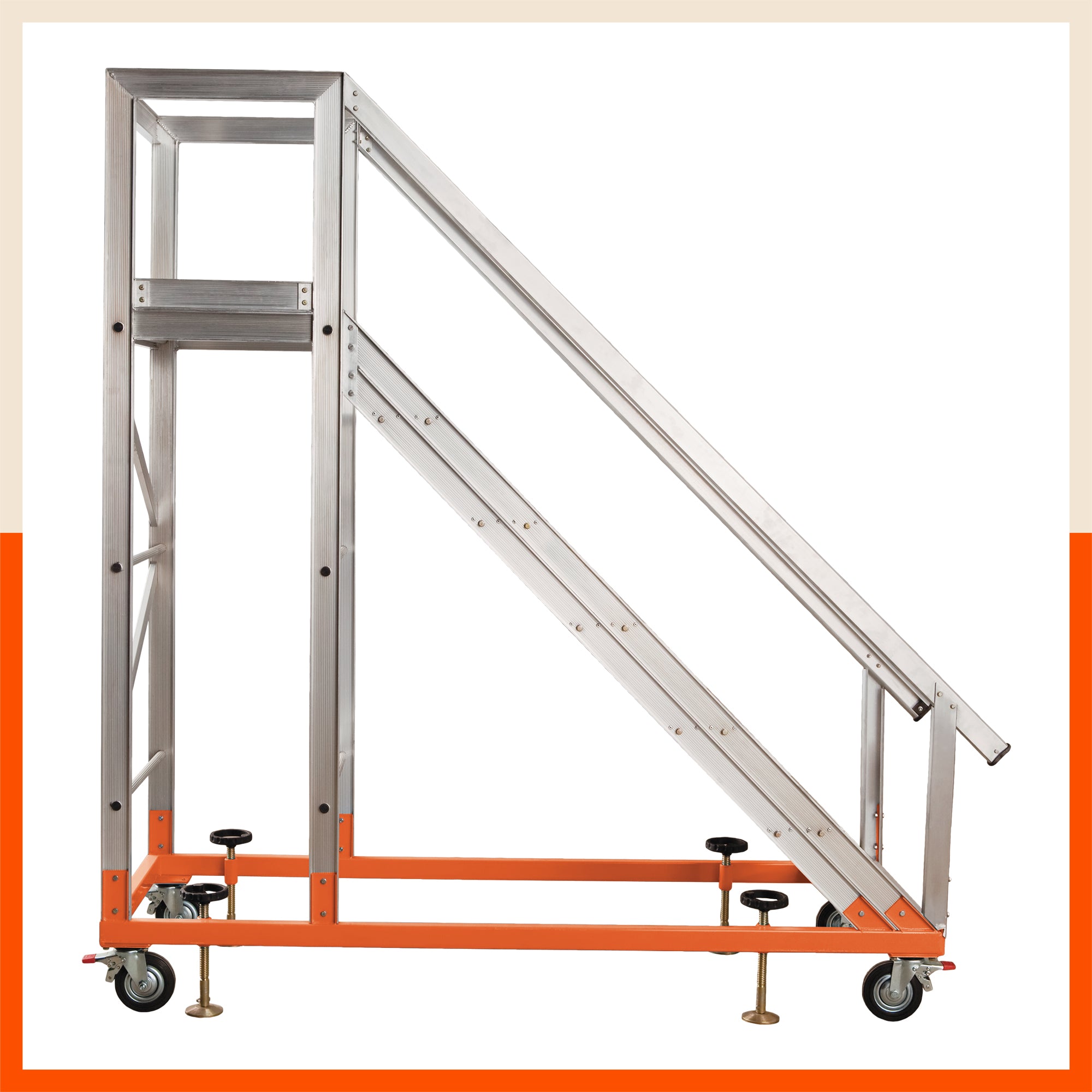Bathla TS 5000 Trolley Step Ladder (‘U’ Section) – 225mm Steps, Safety Toe Board & 175kg Load Capacity