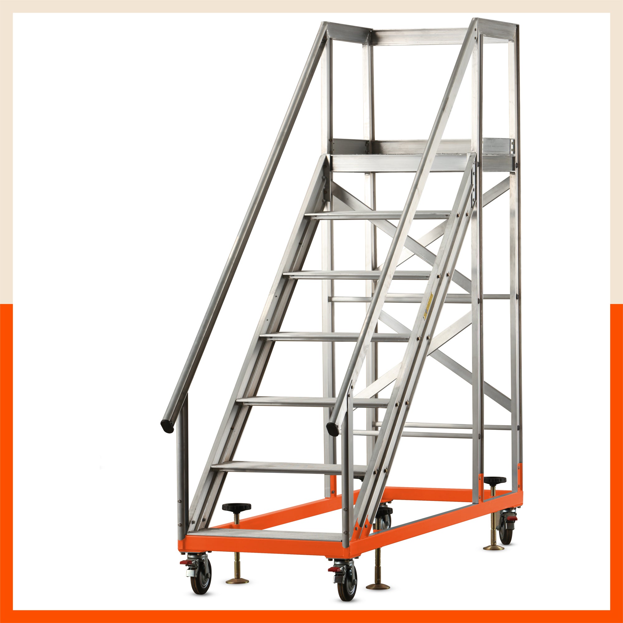 Bathla TS 5000 Trolley Step Ladder (‘U’ Section) – 225mm Steps, Safety Toe Board & 175kg Load Capacity