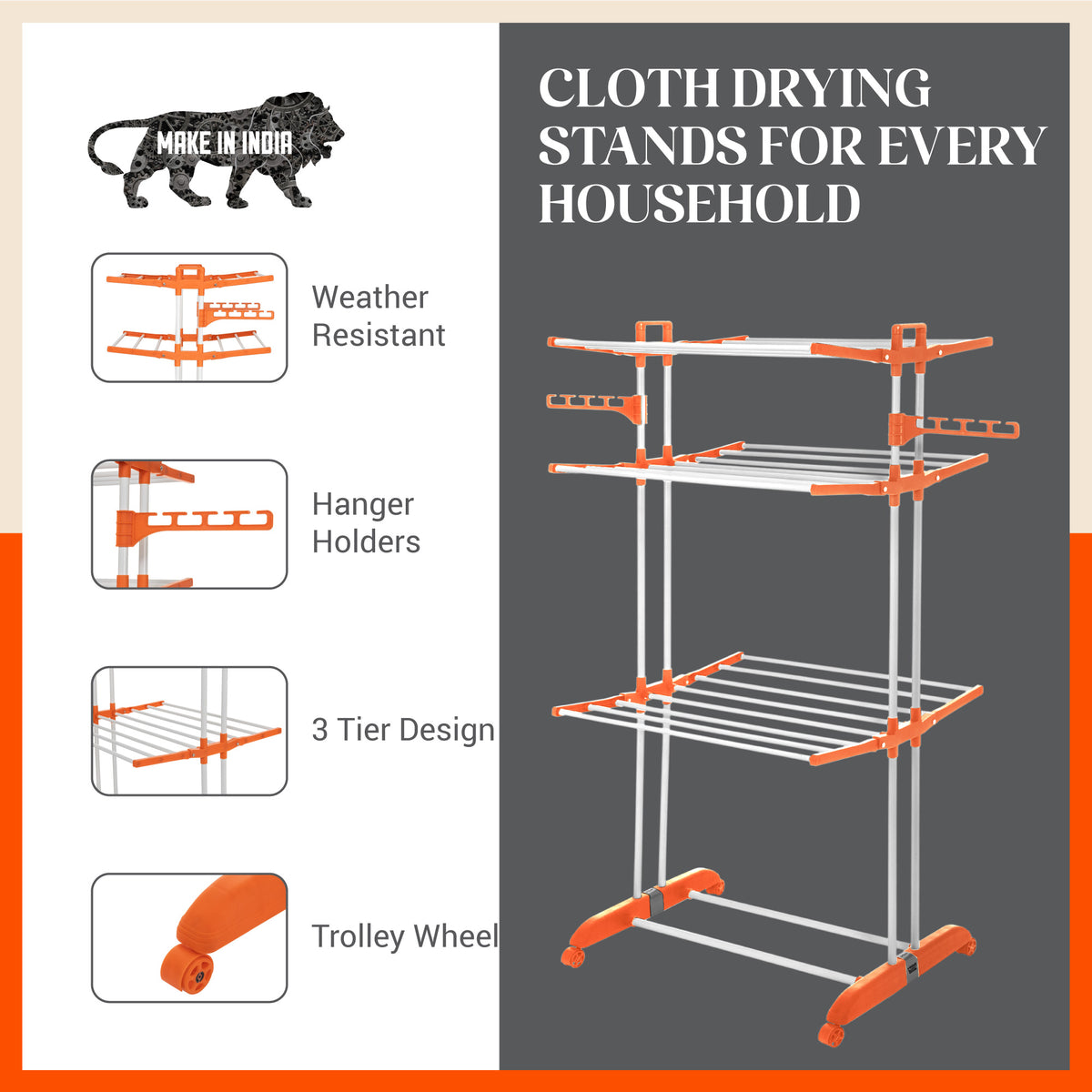 Drying Rack Easy Home Garment Rack With Shelf Bathla Mobidry Terra