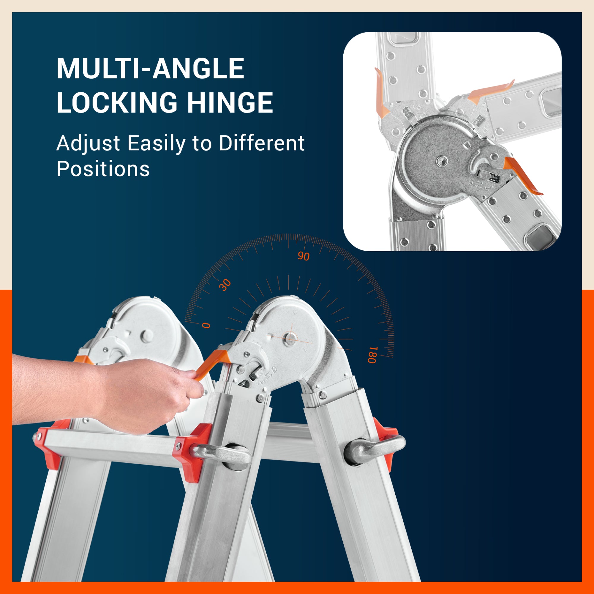 Bathla X-Tend Apex 16.5 Ft Heavy Duty Aluminium Extension Ladder | 150 kg Capacity | Anti-Slip | Multipurpose A-Frame Folding Ladder | Extendable to 5 meters