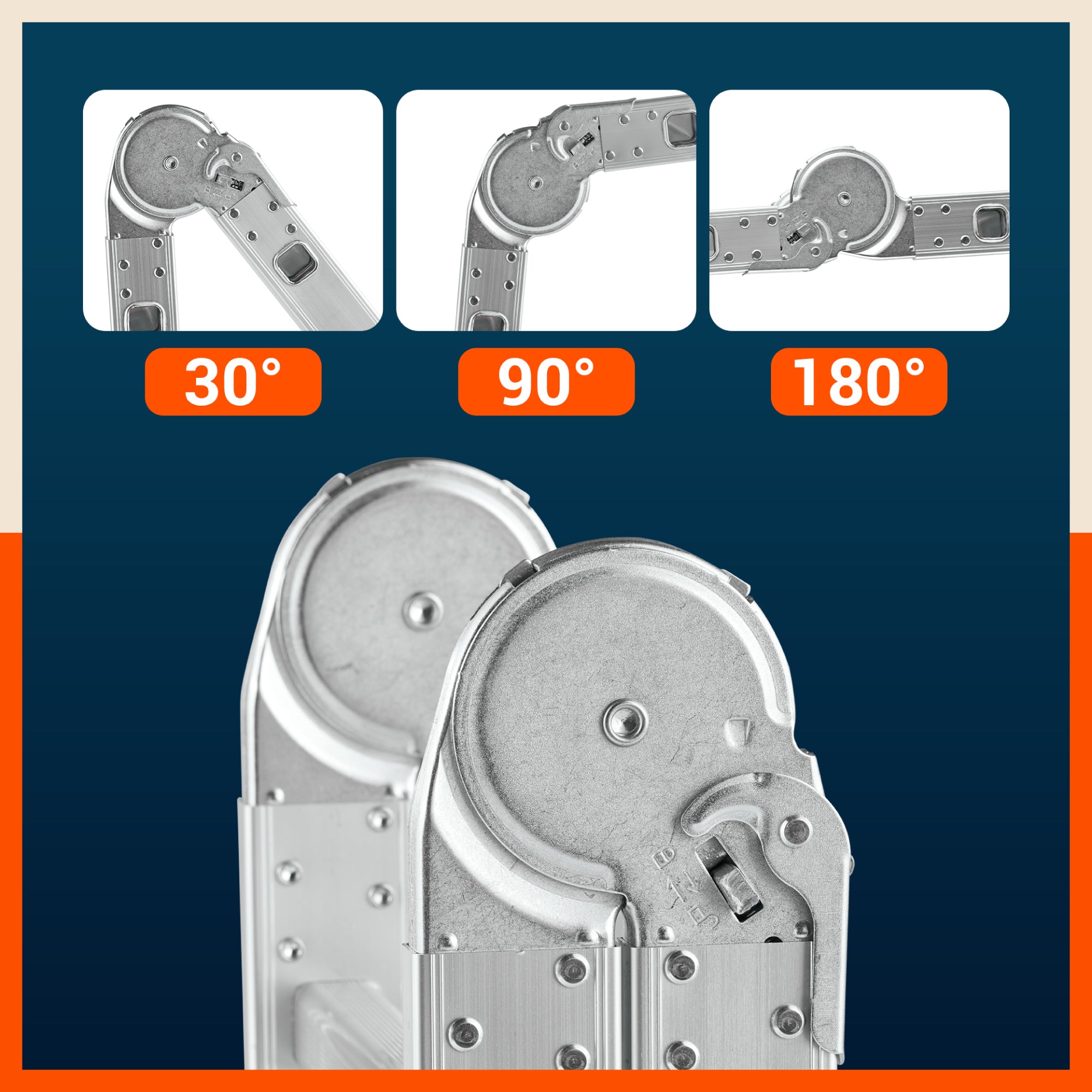 Bathla X-Tend 11.7 Ft Aluminium Multipurpose Foldable Step Ladder | Portable & Compact Folding Design | 150 Kg Load Capacity | 2-Year Warranty