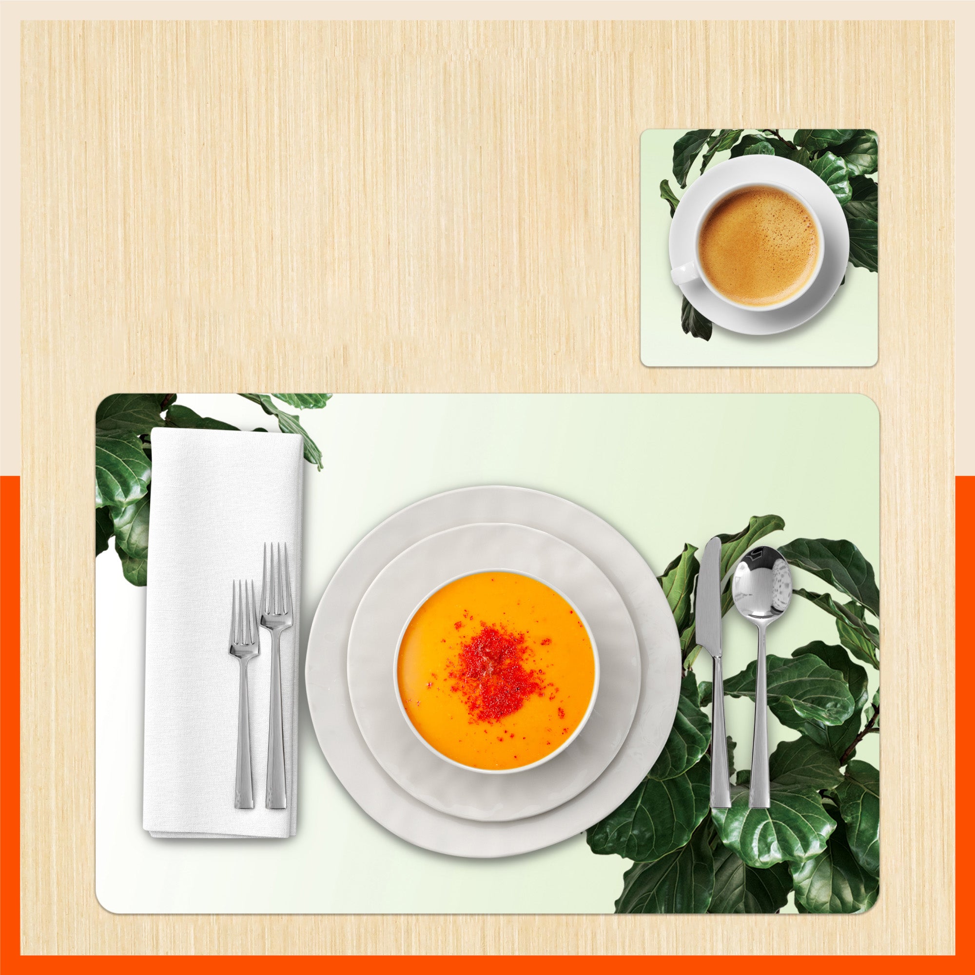 Polypropylene Table Mats & Coasters for Dining Table at Home (JAVA - Set of 6)