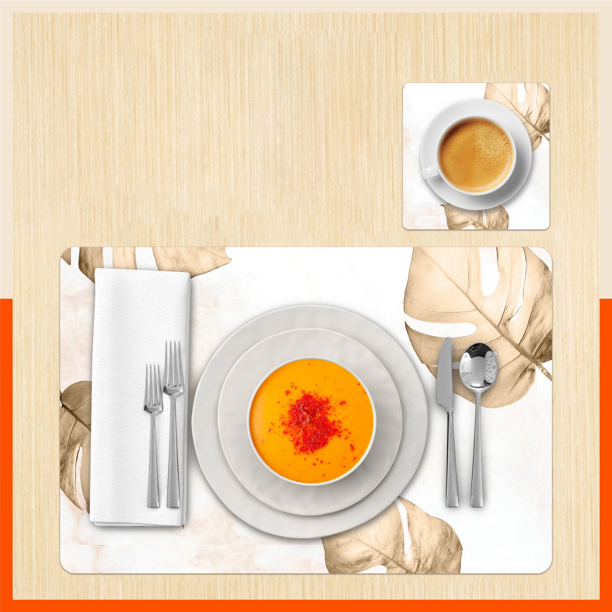 Polypropylene Table Mats & Coasters for Dining Table at Home (OSHI - Set of 6)