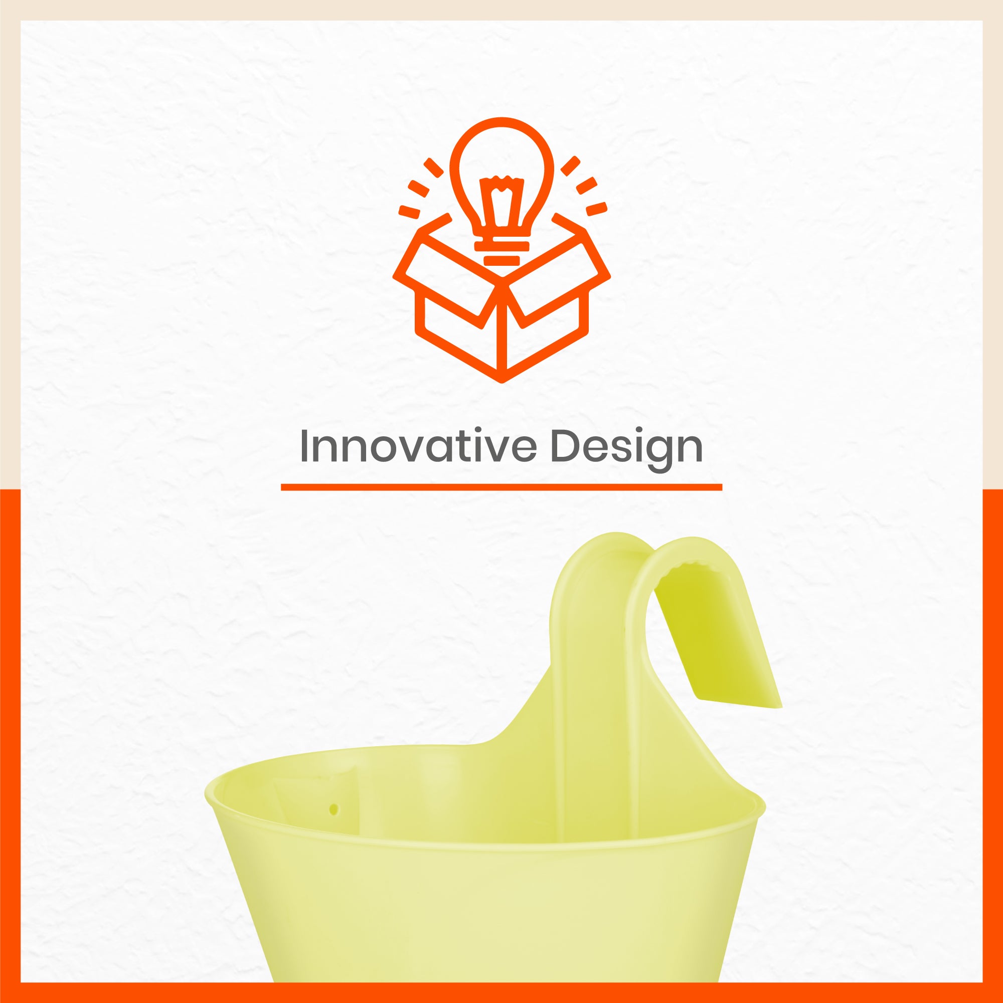KAI Hanging Oval Planters For Home (Yellow - Set of 5)
