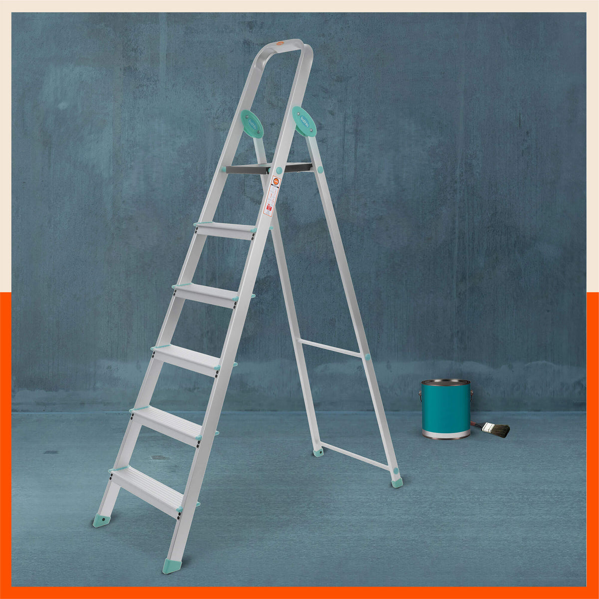 Buy Bathla 6 Step Aluminium Ladder at Best Price Online Teal Bathla Home