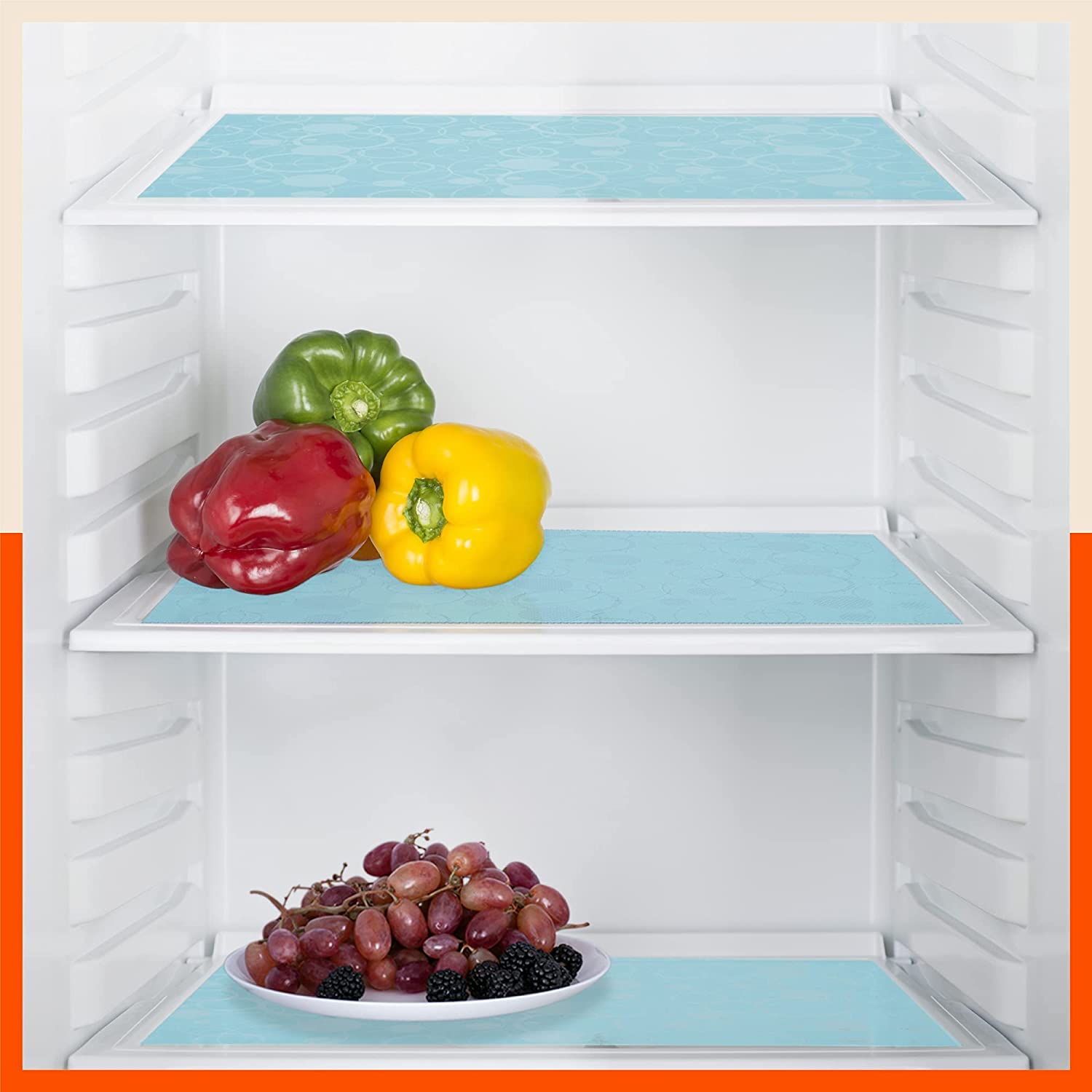 VIDA Multipurpose Circle Texture Fridge Mats | Blue (45 cm X 30 cm 425 GSM)