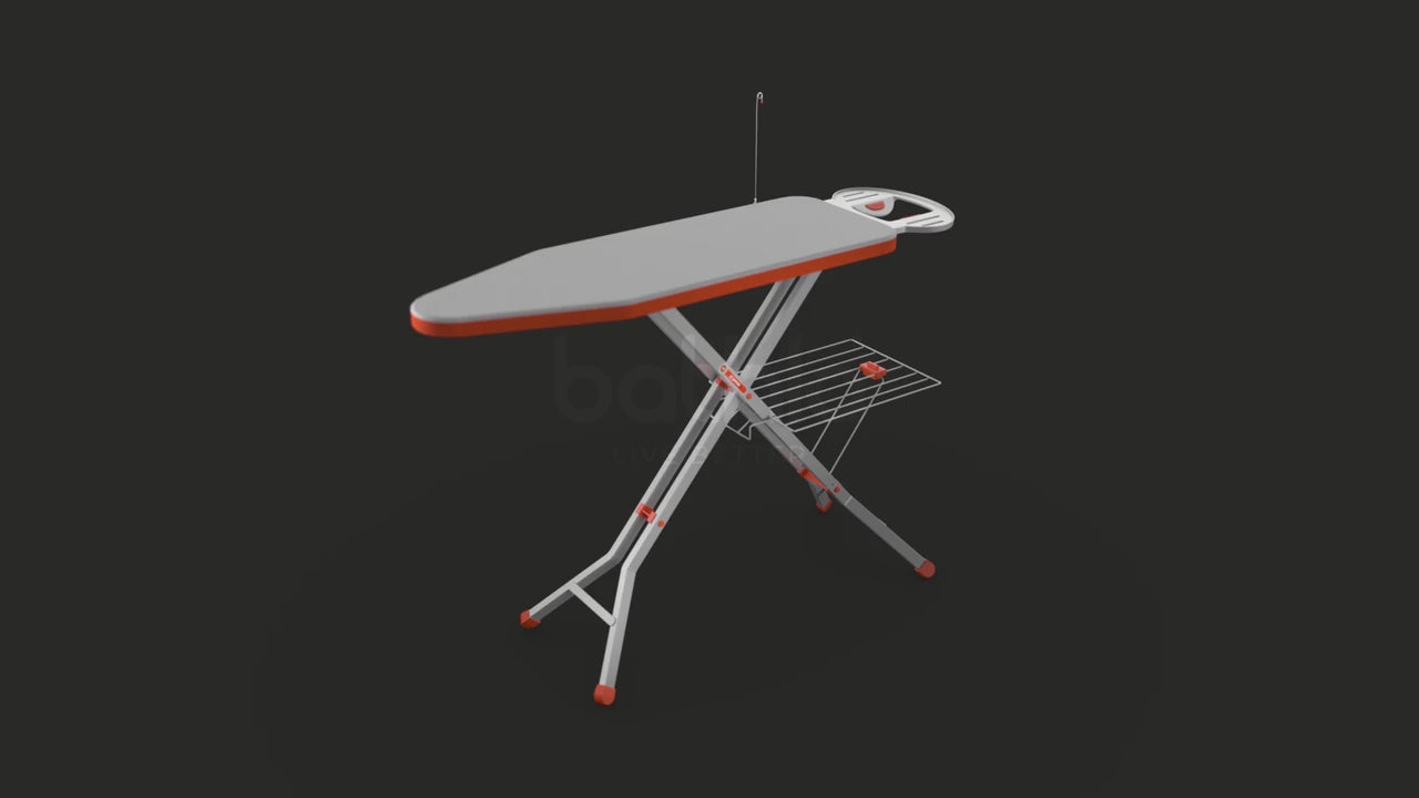 Bathla X-Pres Ace - Large Foldable Ironing Board For Home (Silver)