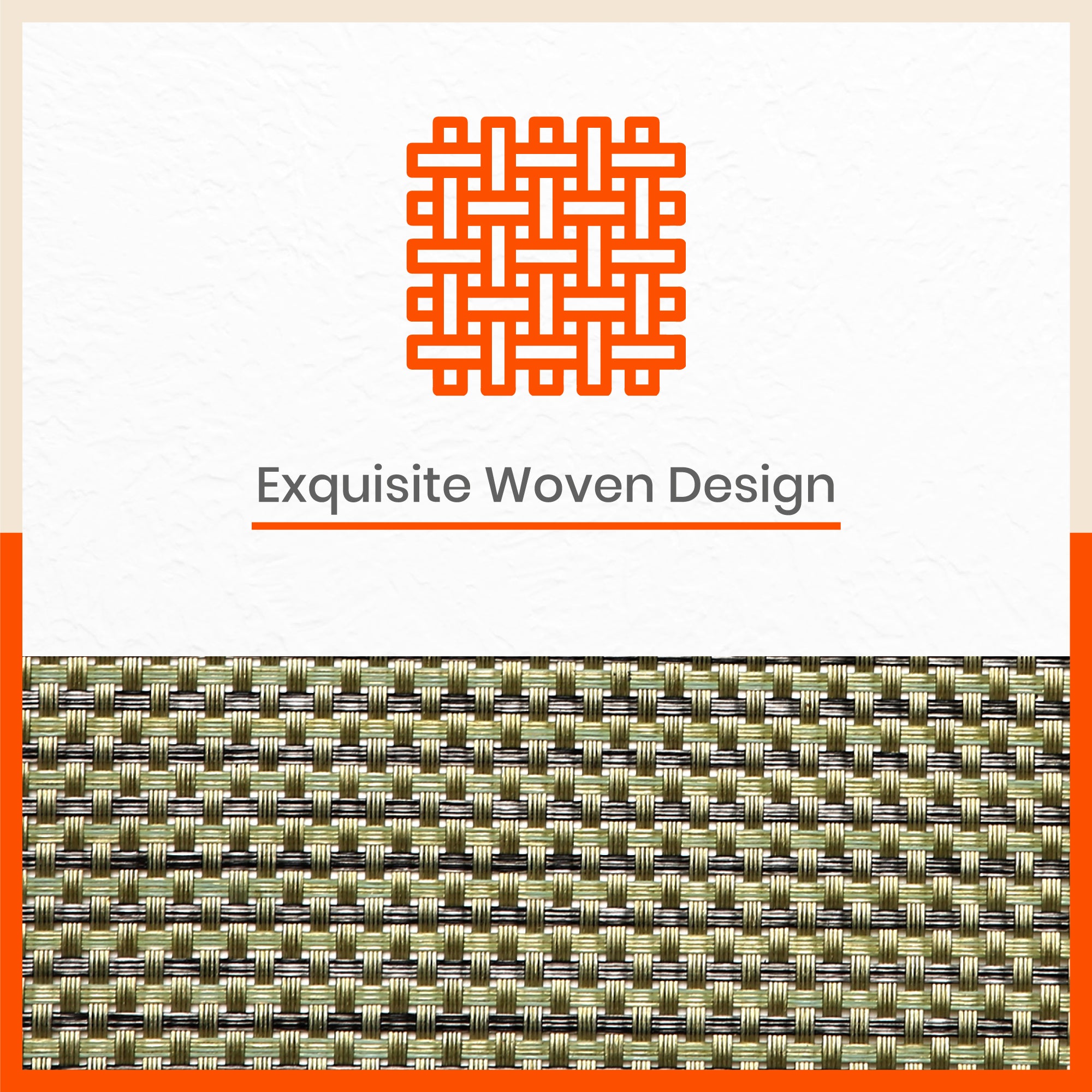Woven PVC Table Mats / Placemats for Dining Table at Home (Adel - Set of 6)