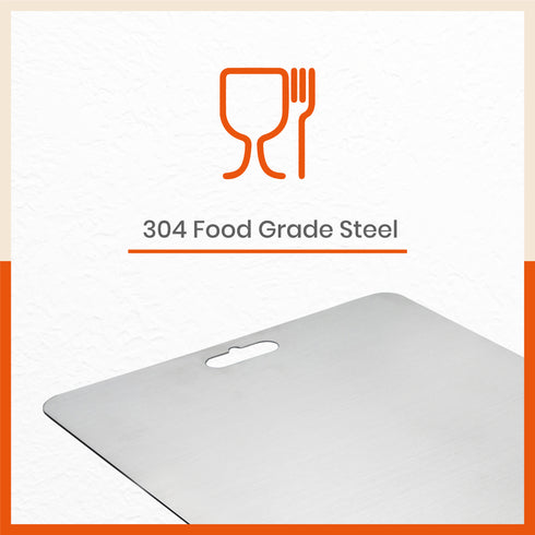 ENOX Stainless Steel Chopping Board | Large For Home (Size: 250mm x 350mm, Thickness: 1.5mm)