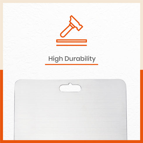 ENOX Stainless Steel Chopping Board | Medium For Home (Size: 200mm x 300mm, Thickness: 1.5mm)