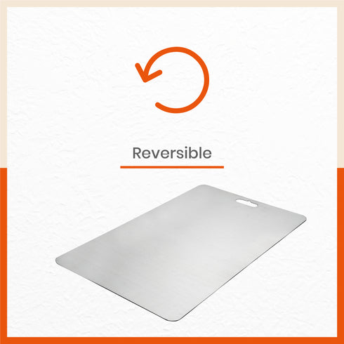 ENOX Stainless Steel Chopping Board | Large For Home (Size: 250mm x 350mm, Thickness: 1.5mm)