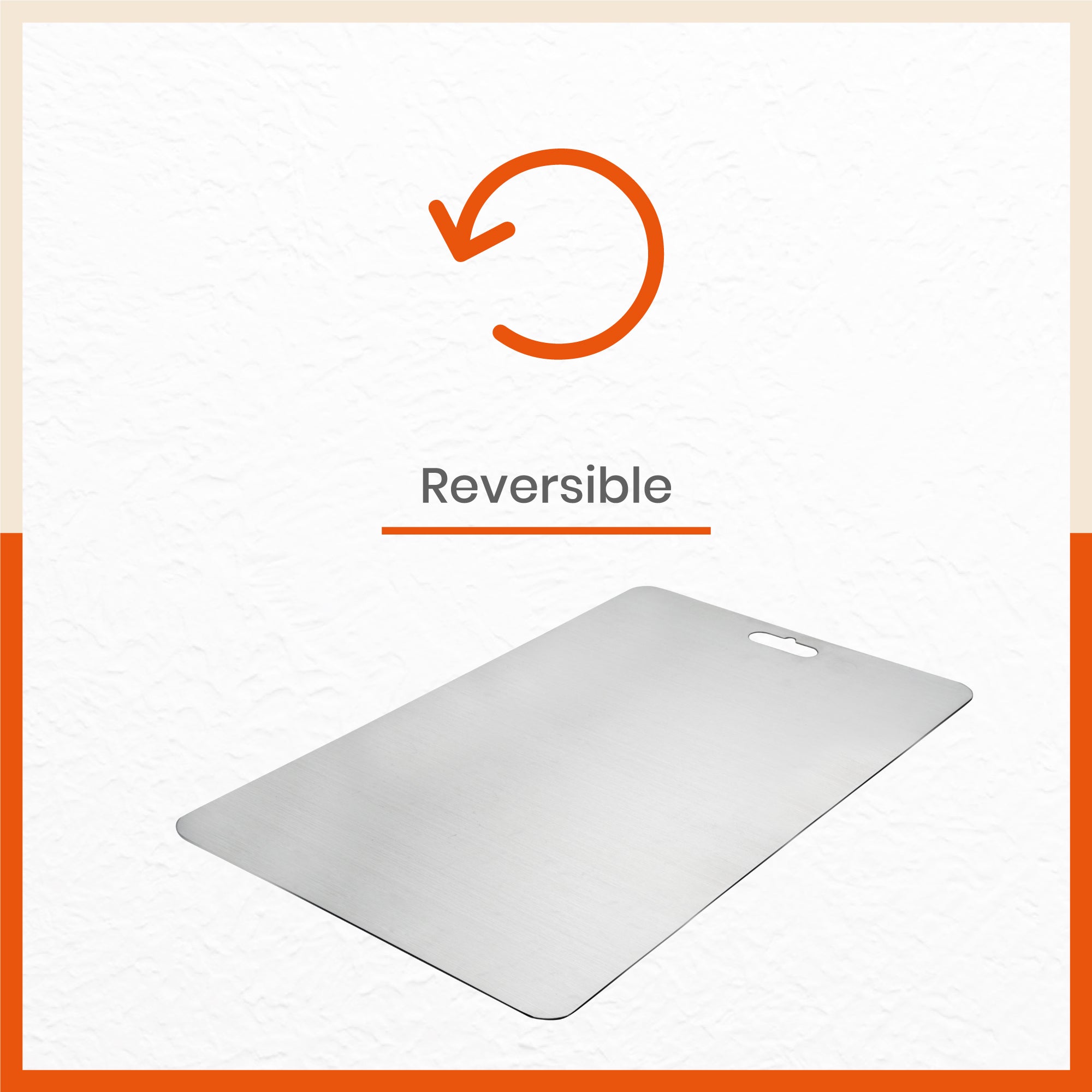ENOX Stainless Steel Chopping Board | Extra Large For Home (Size: 310mm x 500mm, Thickness: 1.5mm)