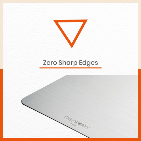 ENOX Stainless Steel Chopping Board | Large For Home (Size: 250mm x 350mm, Thickness: 1.5mm)