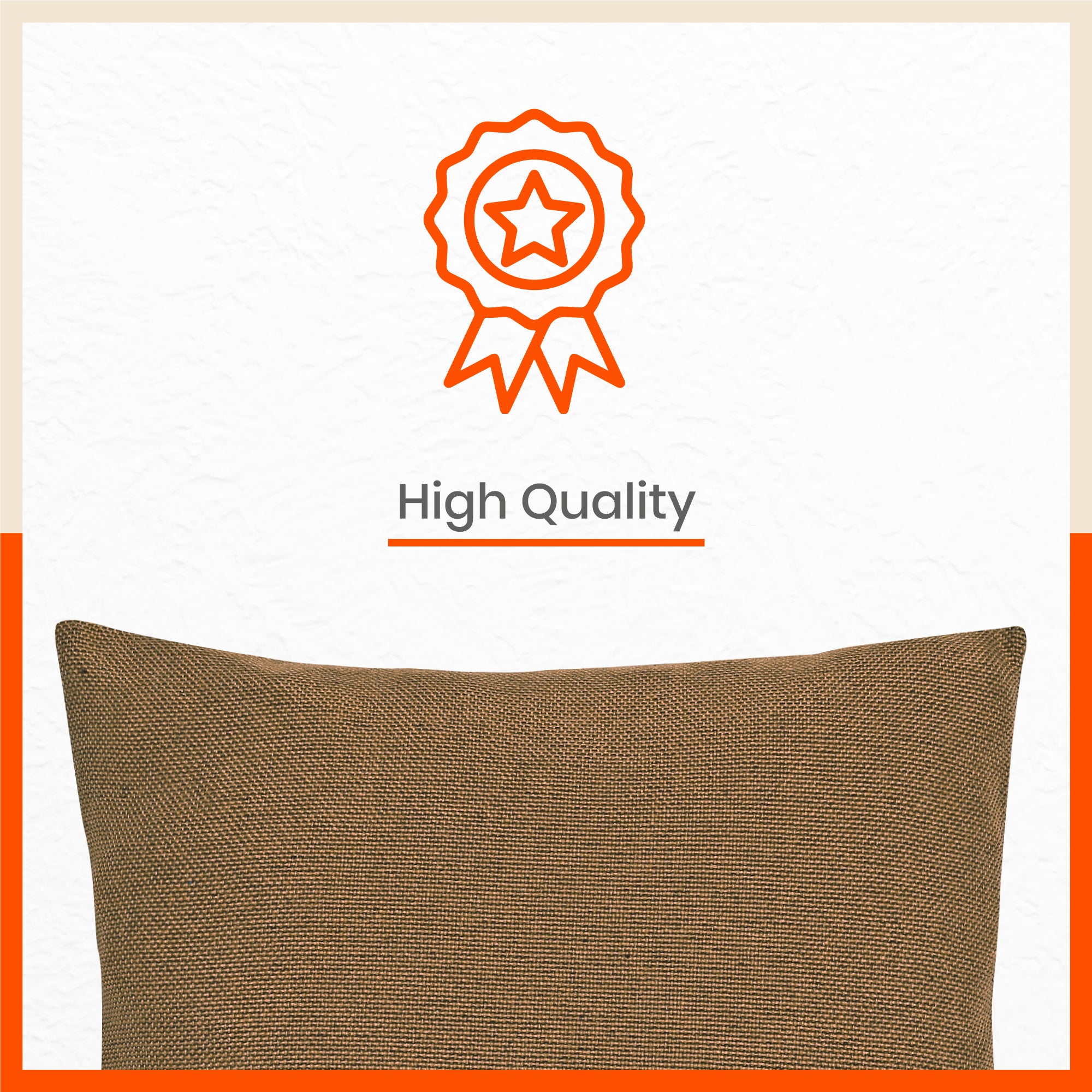 AKIRA Jute Cushion Covers For Home | Beige (Set of 3 - 16 x 16 Inches)