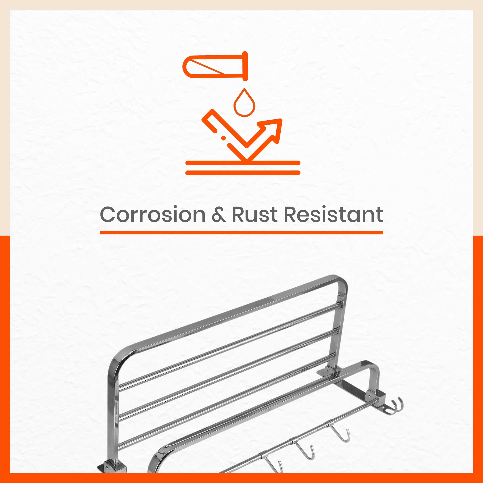 Dorado Double Folding Stainless Steel Towel Rack / Holder/ Stand for Home (24 inches)