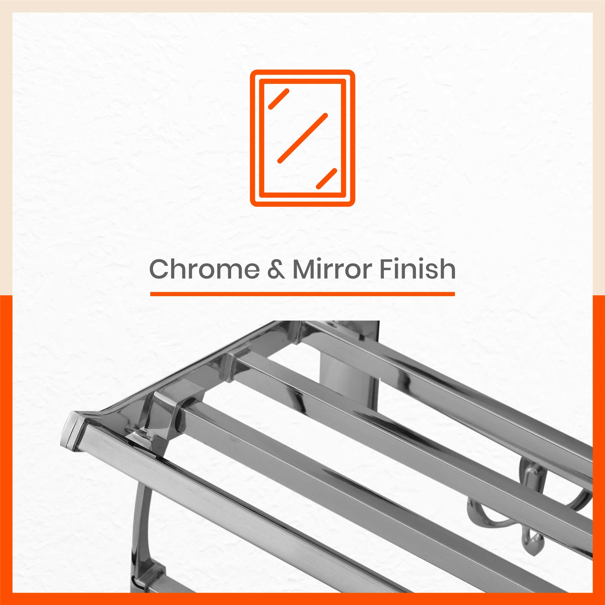 Dorado Square Stainless Steel Towel Rack / Holder / Stand For Home (Medium - 18 inches)