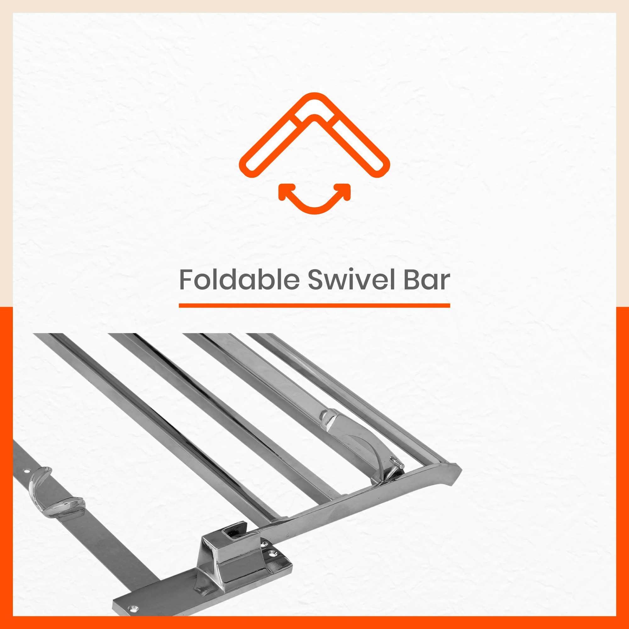 Dorado Square Stainless Steel Towel Rack / Holder / Stand For Home (Large - 24 inches)