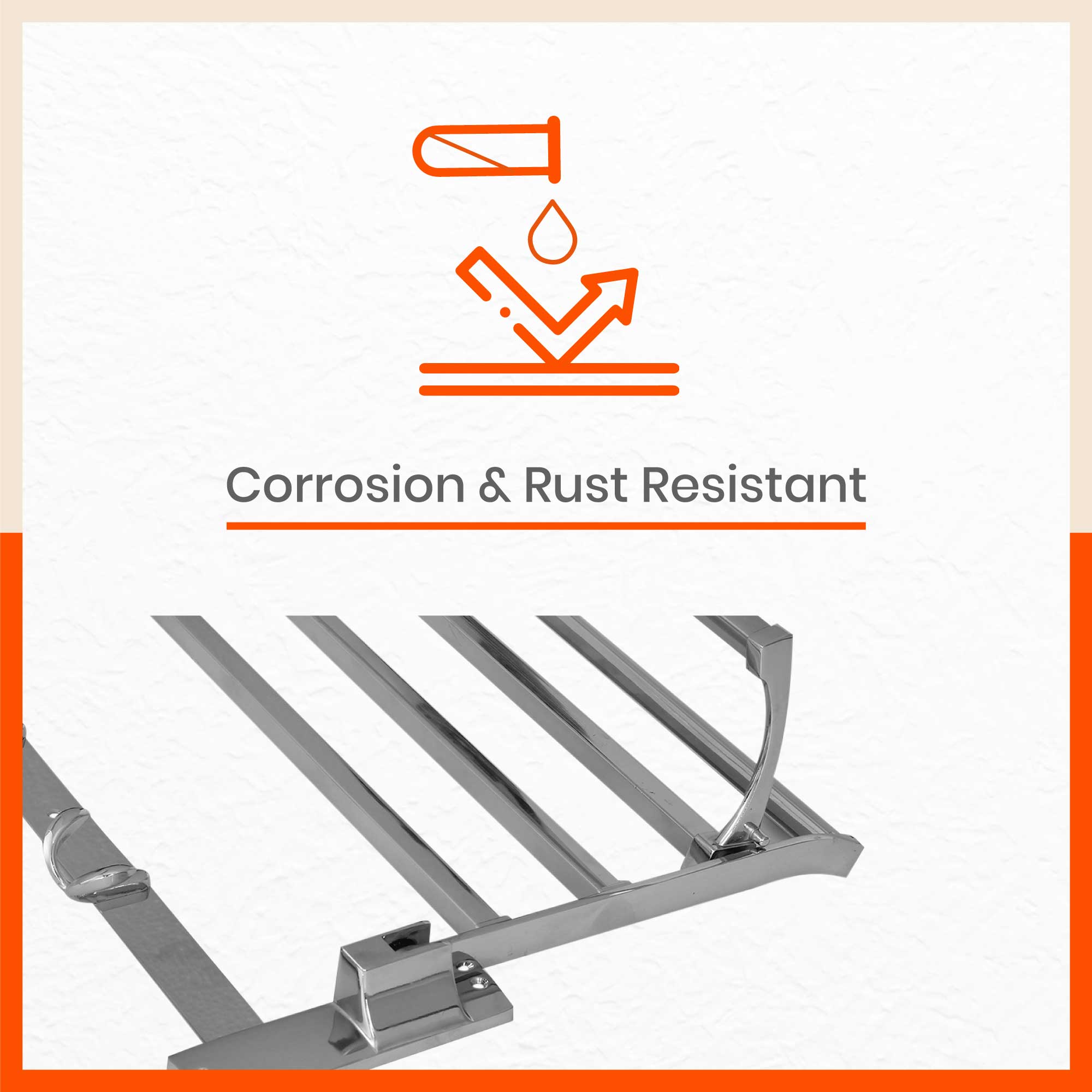 Dorado Square Stainless Steel Towel Rack / Holder / Stand For Home (Medium - 18 inches)