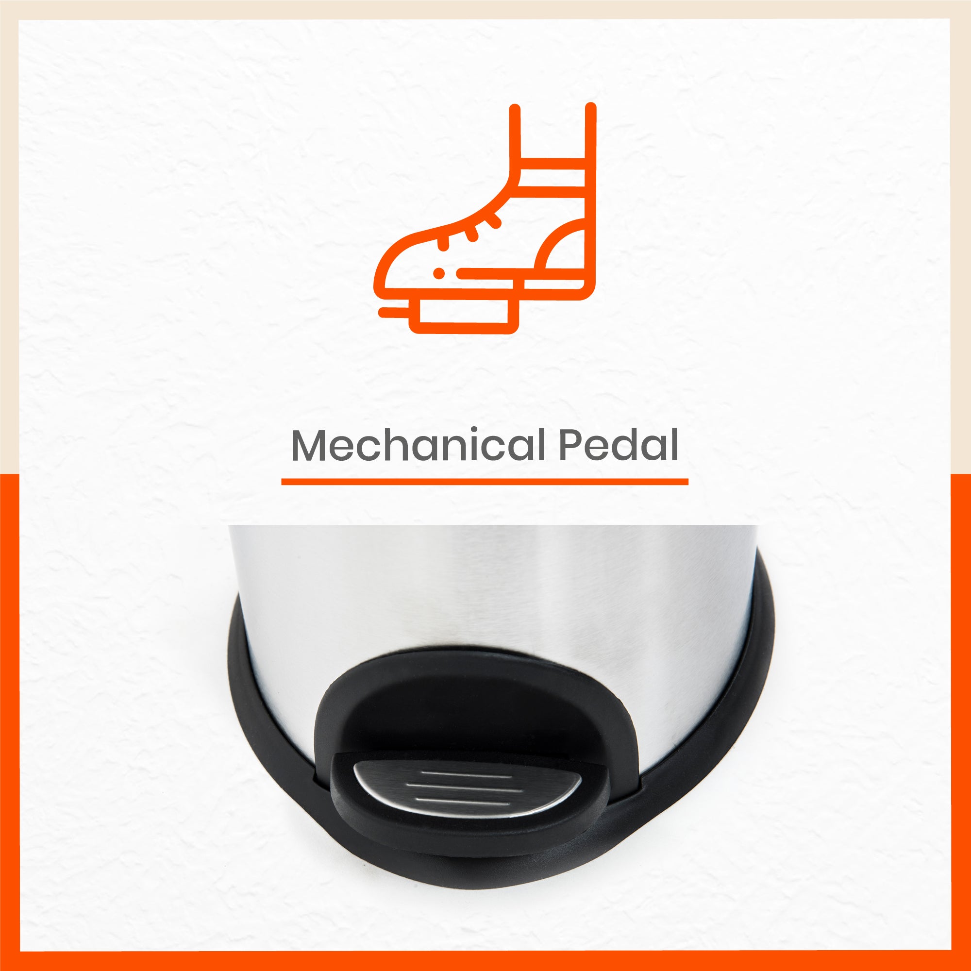 Bathla Contempo Stainless Steel Pedal Step Dustbin For Home - Small (5 L)