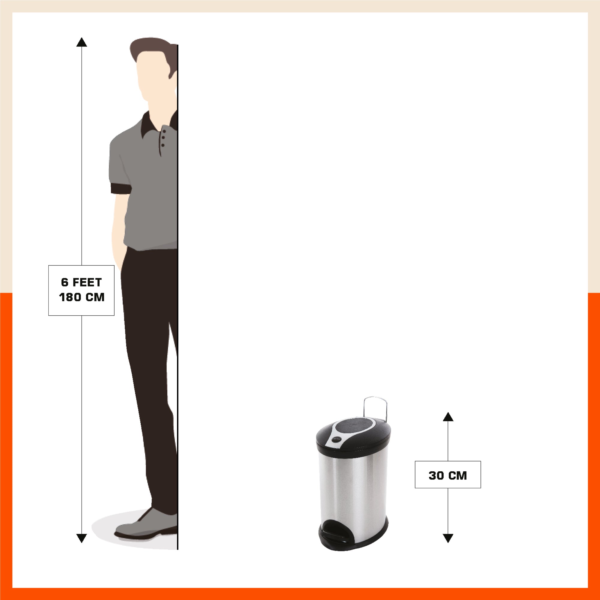 Bathla Contempo Stainless Steel Pedal Step Dustbin For Home - Small (5 L)