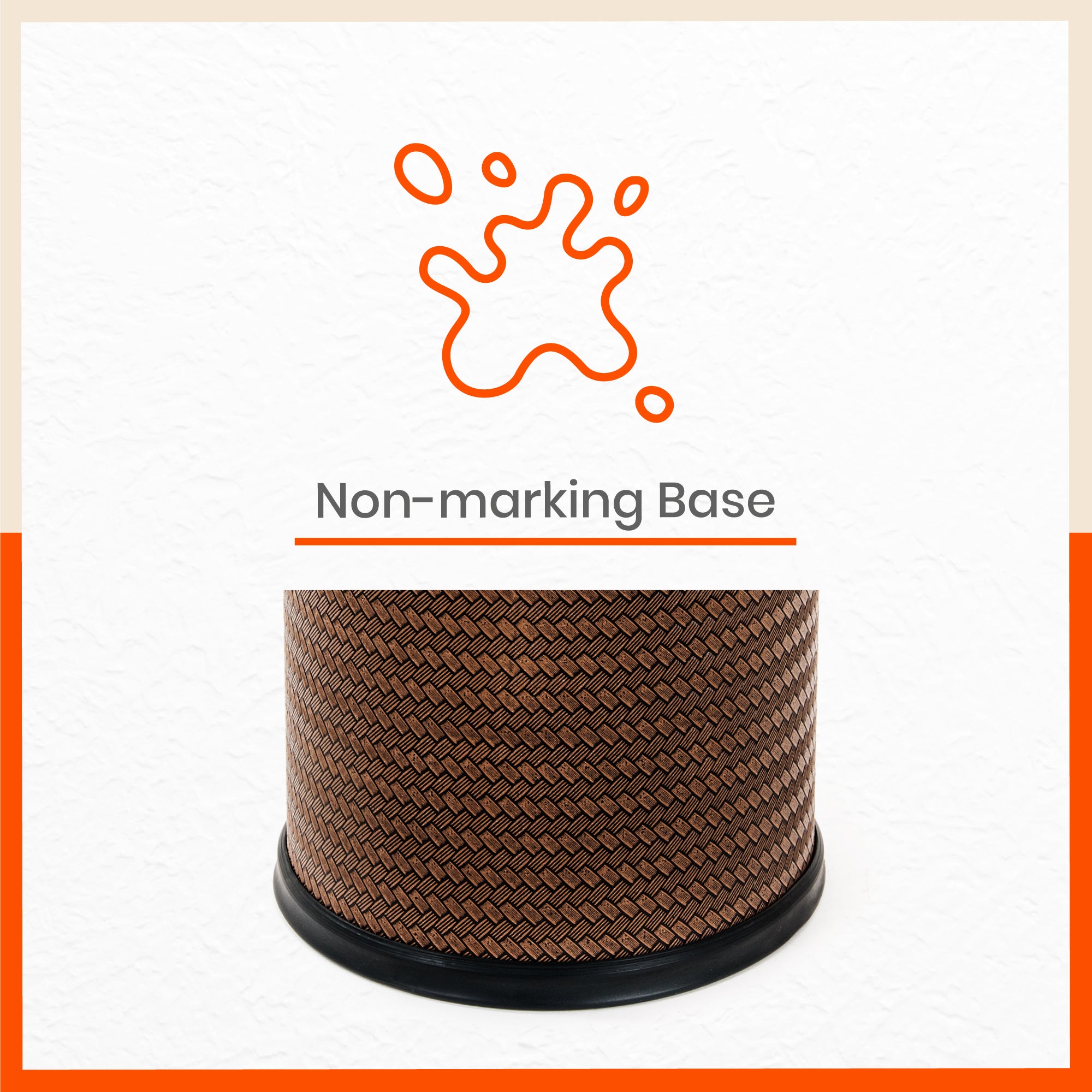 Bathla Eleganza Dustbin For Home - Brown Cane (8 L)