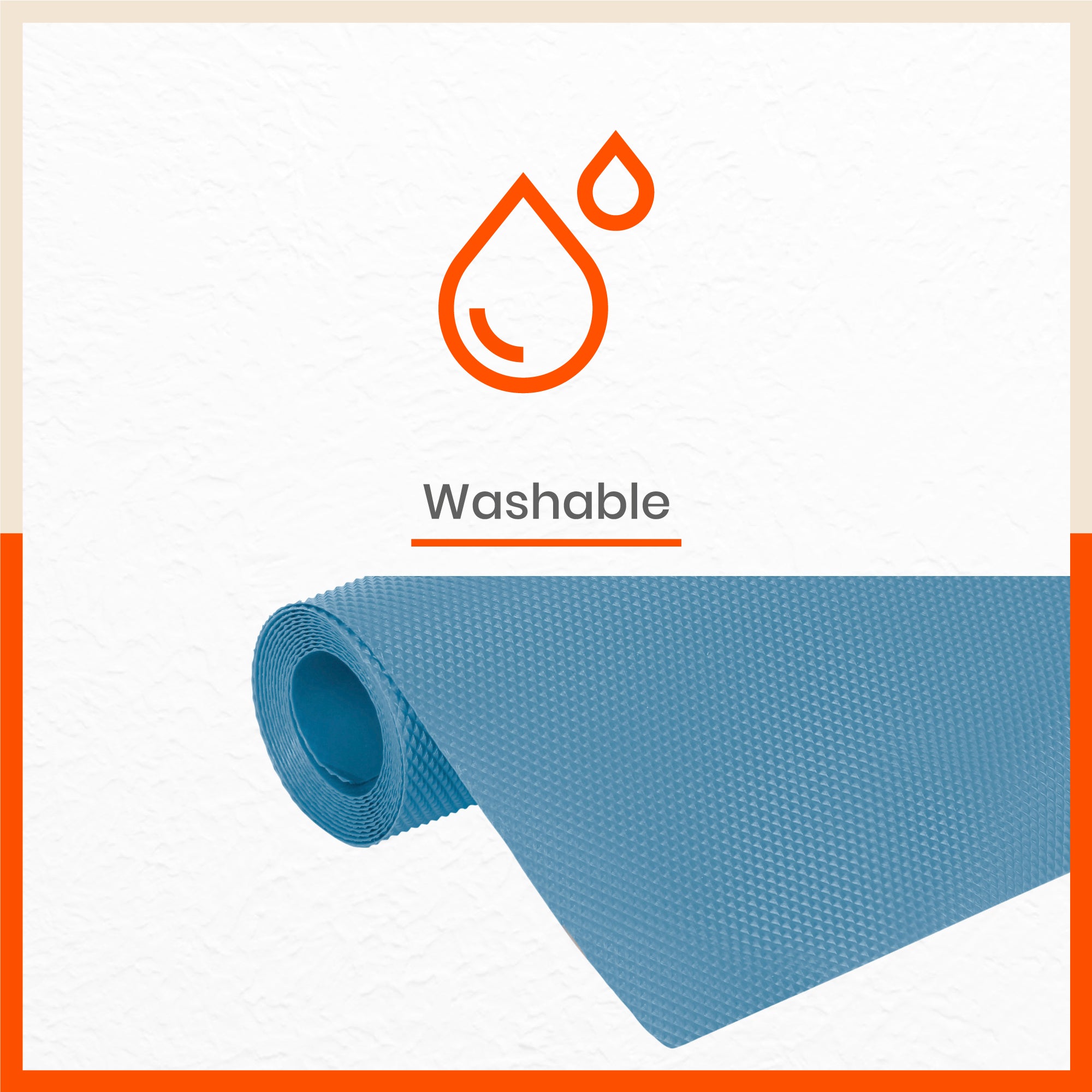 Vega Multipurpose Diamond Texture Shelf Liner | Blue (45cm X 300 cm 380 GSM)