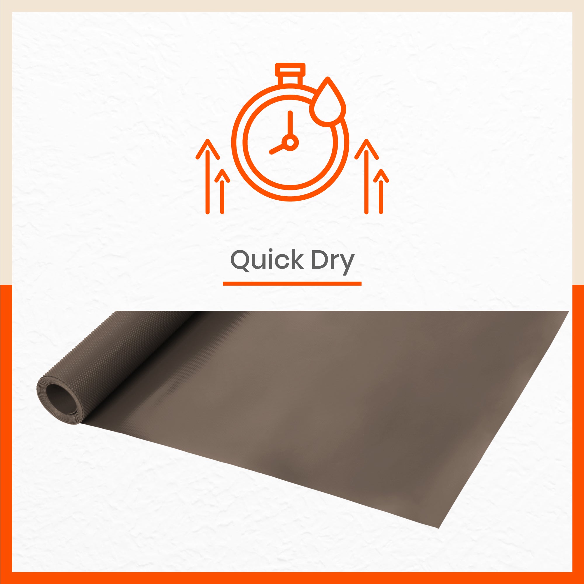 Vega Multipurpose Diamond Texture Shelf Liner | Brown ( 45cm X 150cm 380 GSM Pack of 3 )